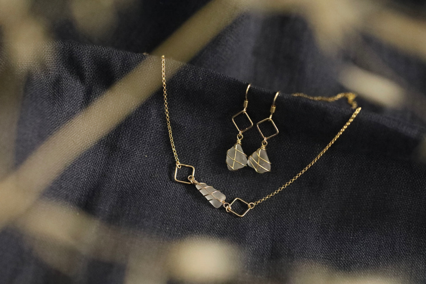 Xanthe Necklace in Gold Vermeil & White