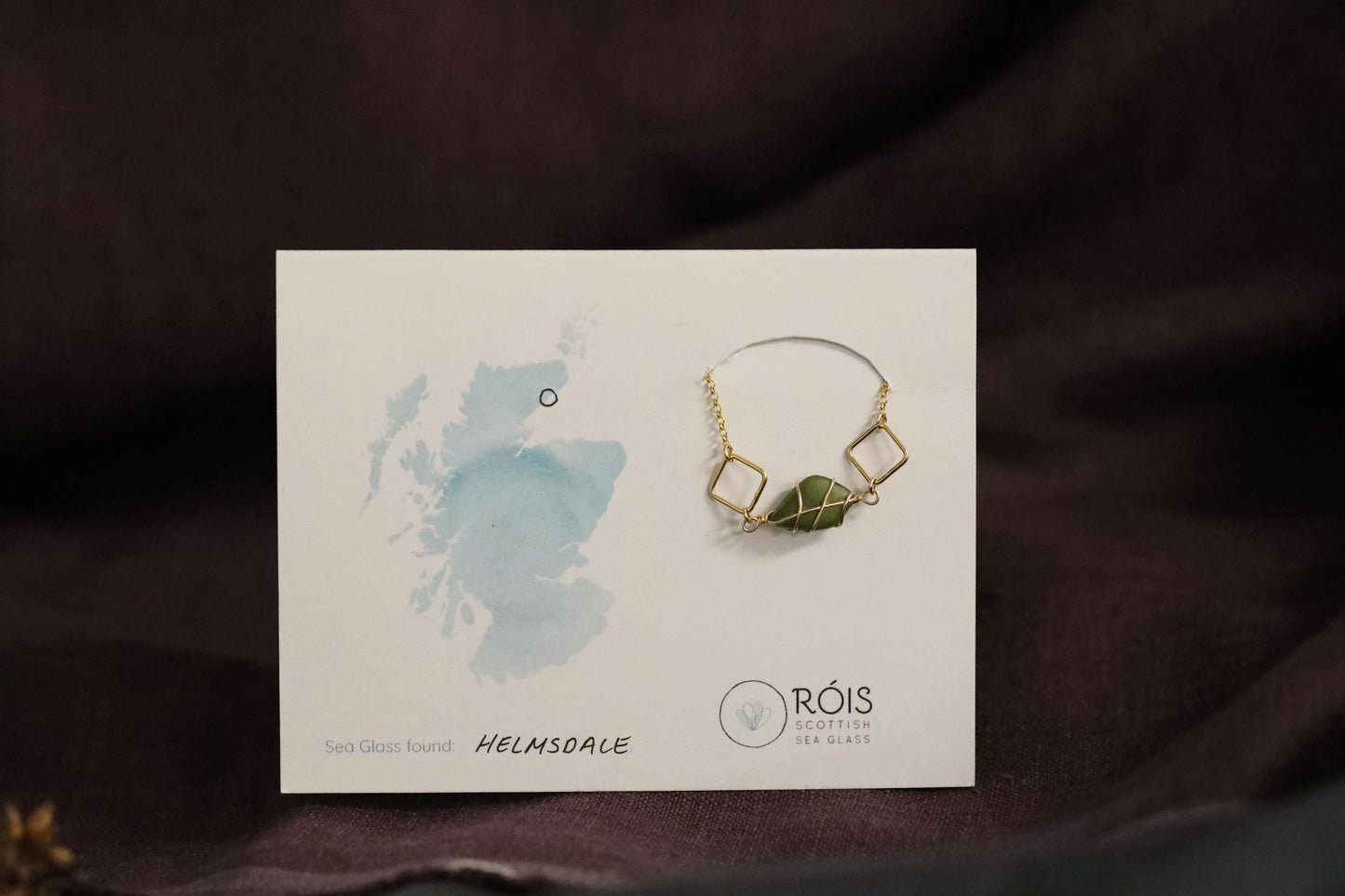 Xanthe Necklace in Gold Vermeil & Dark Green