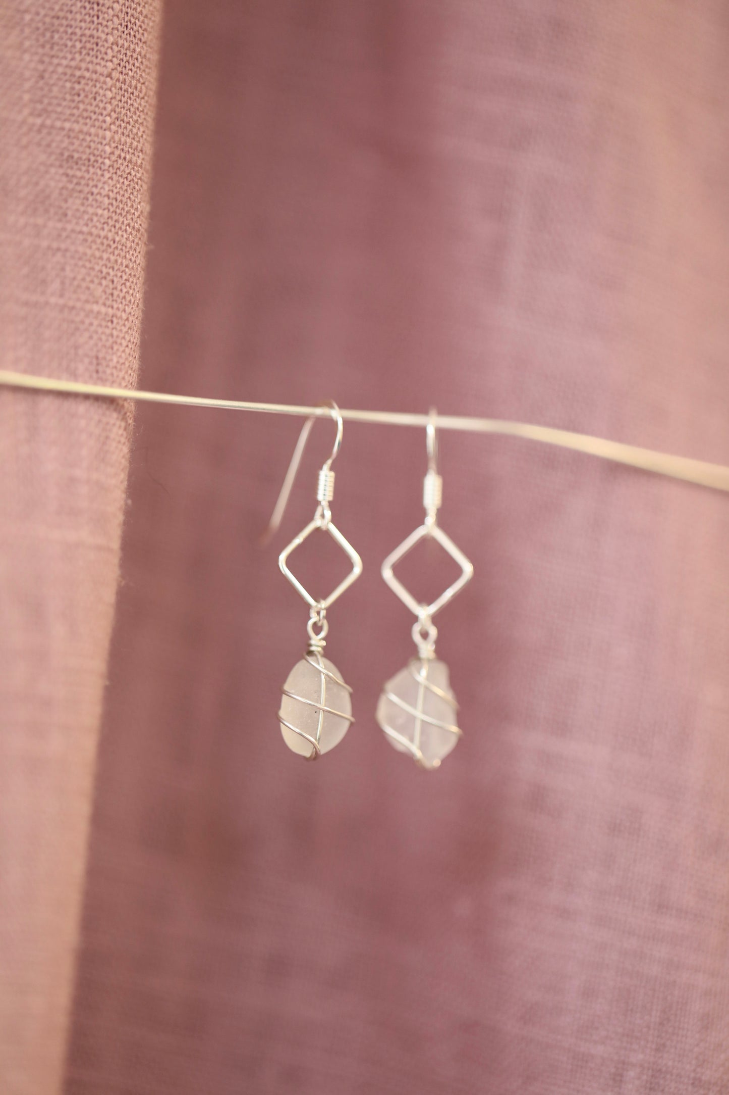 Xanthe Earrings in Silver & White