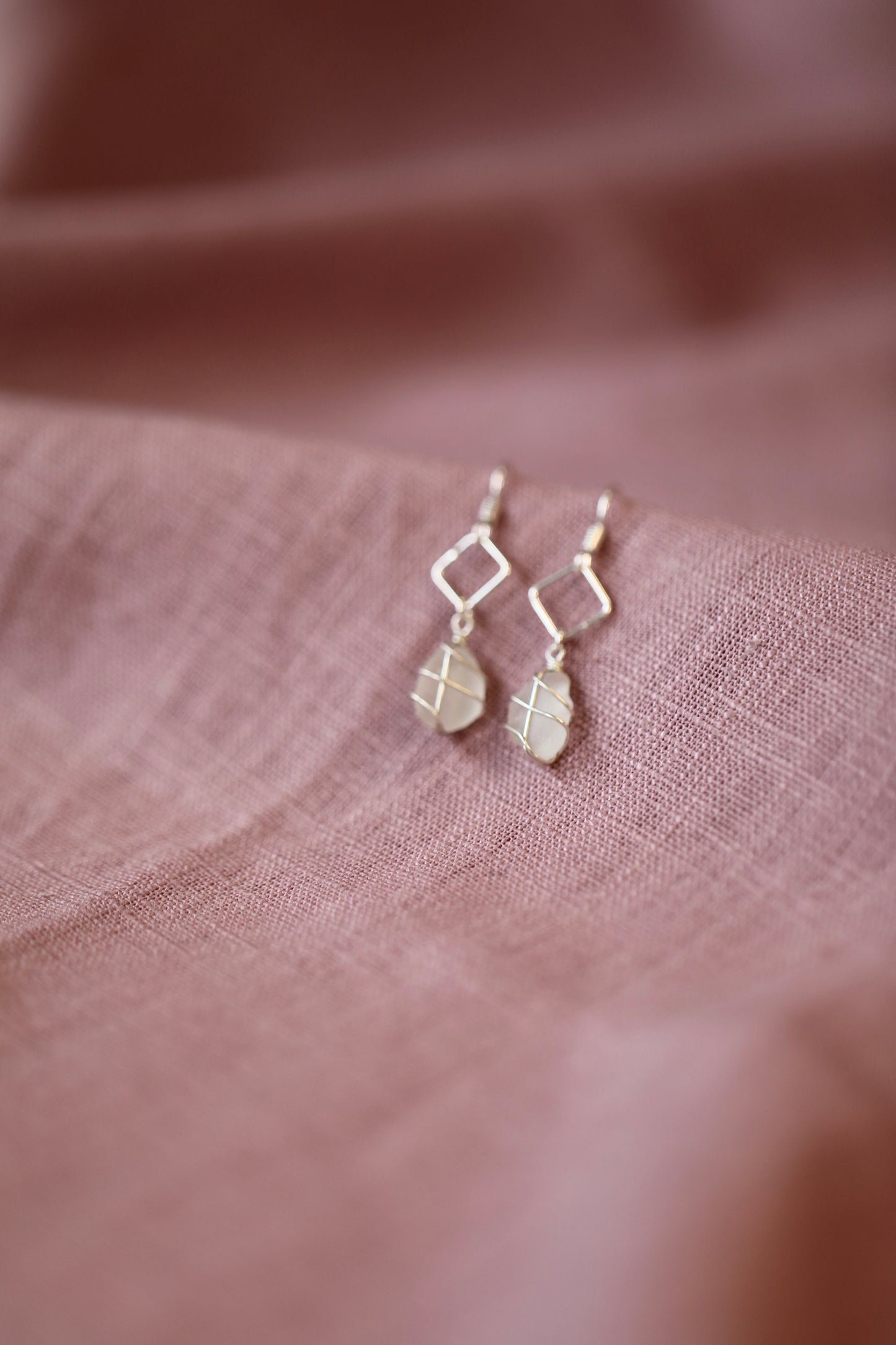 Xanthe Earrings in Silver & White