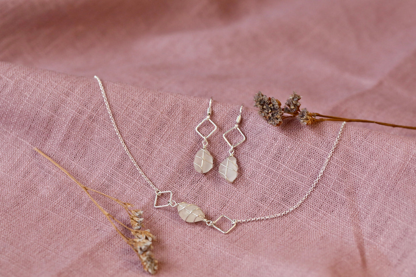 Xanthe Necklace in Sterling Silver & White