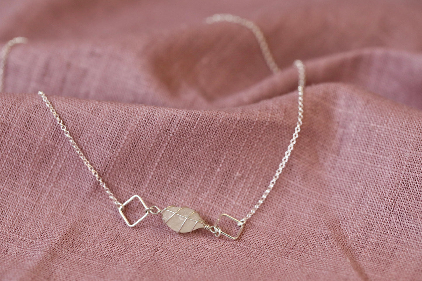Xanthe Necklace in Sterling Silver & White