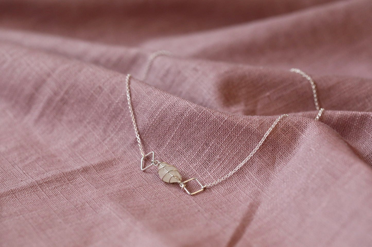 Xanthe Necklace in Sterling Silver & White