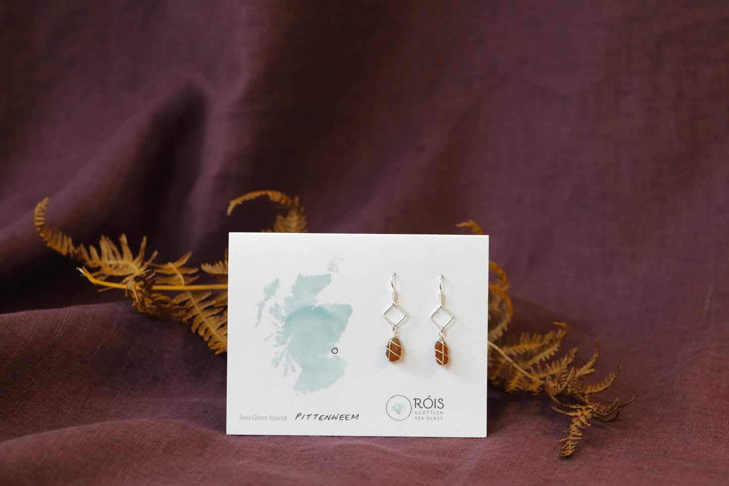 Xanthe Earrings in Silver & Amber