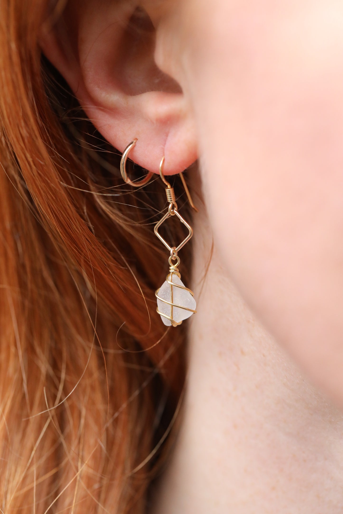 Xanthe Earrings in Gold Vermeil & White