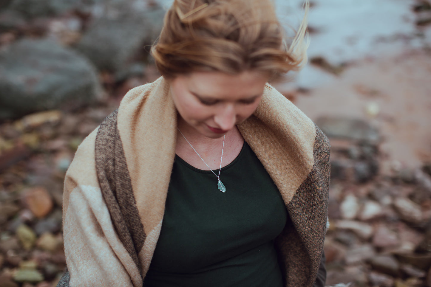 Classic Silver Necklace - Light Blue