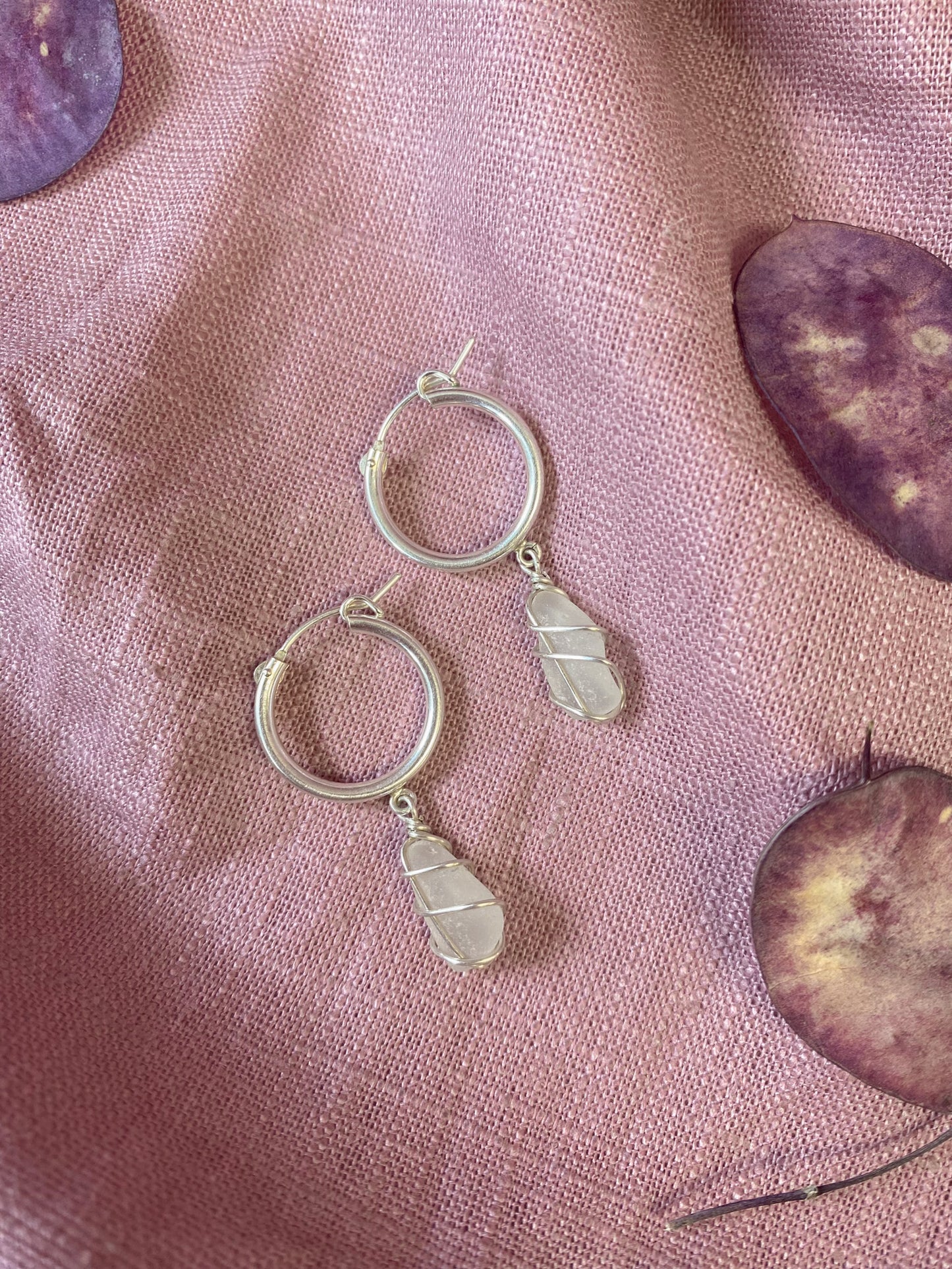 Leone Hoops in Sterling Silver & White
