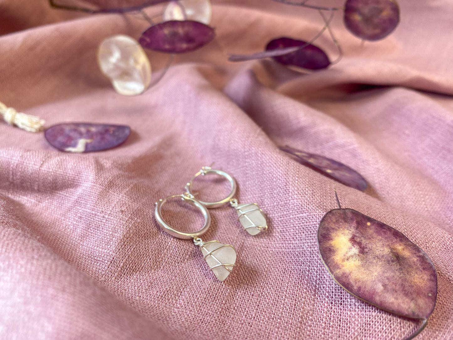 Leone Hoops in Sterling Silver & White