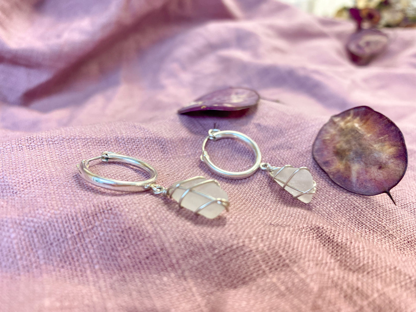 Leone Hoops in Sterling Silver & White