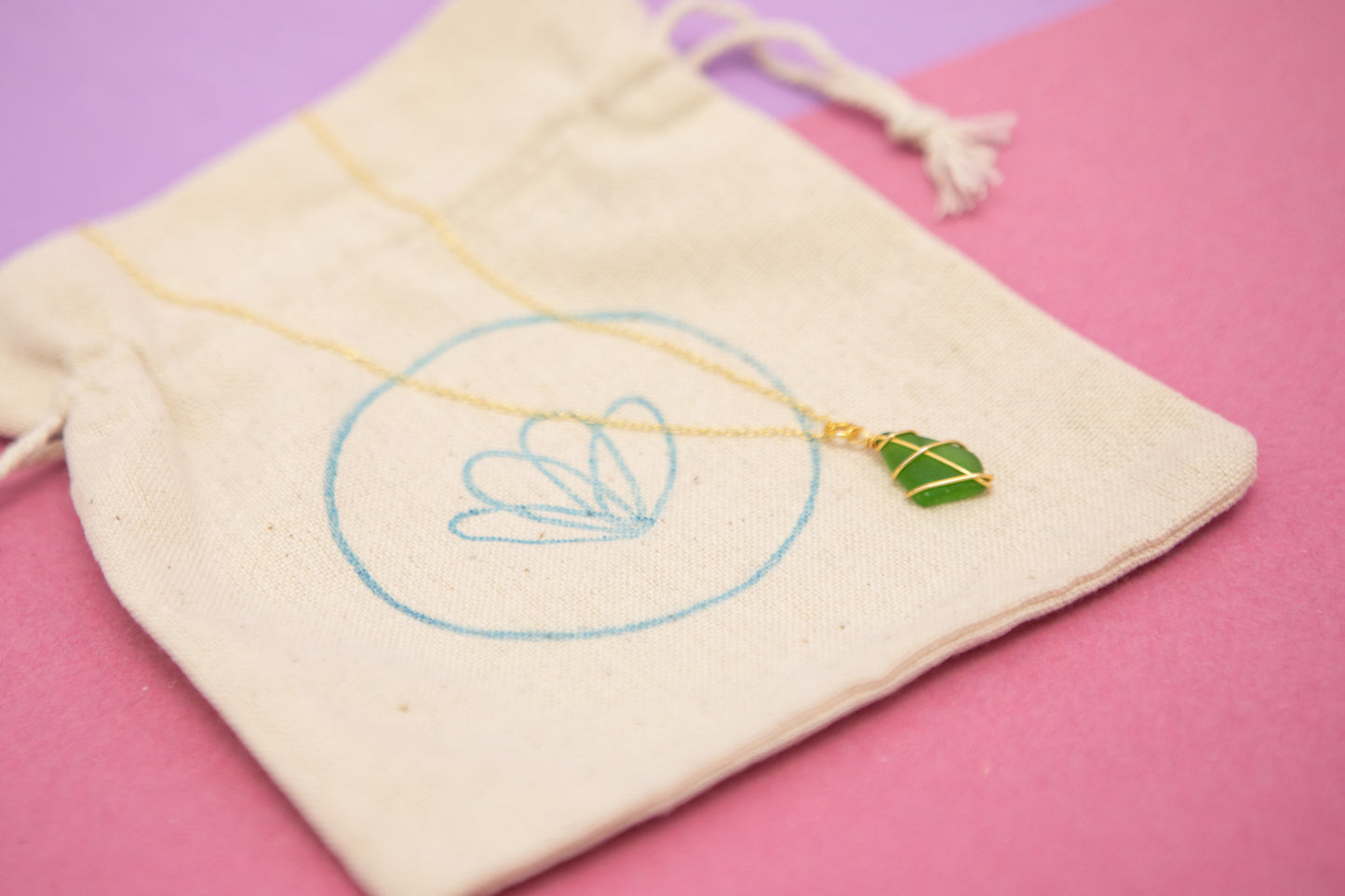 Classic Gold Necklace - Bright Green