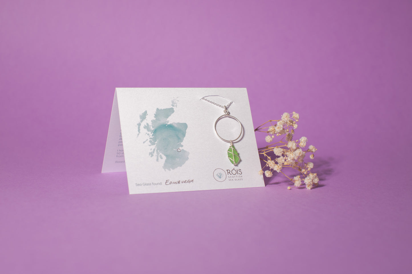 Lillie Hoop Necklace in Silver & Bright Green