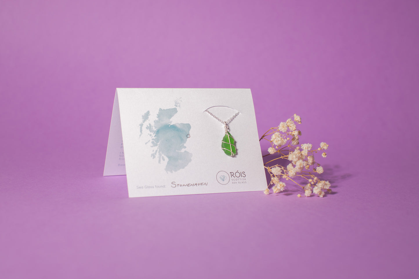 Classic Silver Necklace - Bright Green