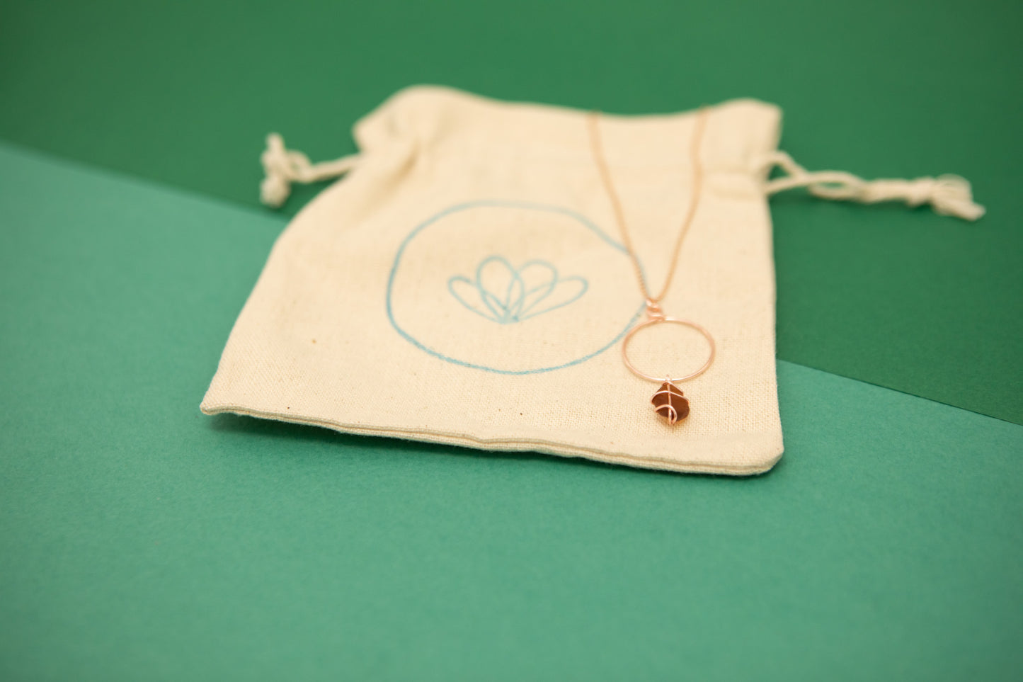 Lillie Hoop Necklace in Rose Gold & Amber