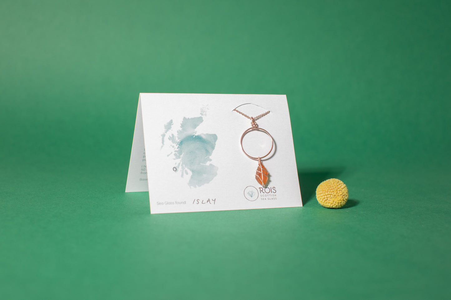 Lillie Hoop Necklace in Rose Gold & Amber