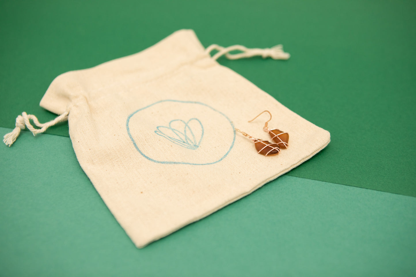 Classic rose gold earrings - Brown