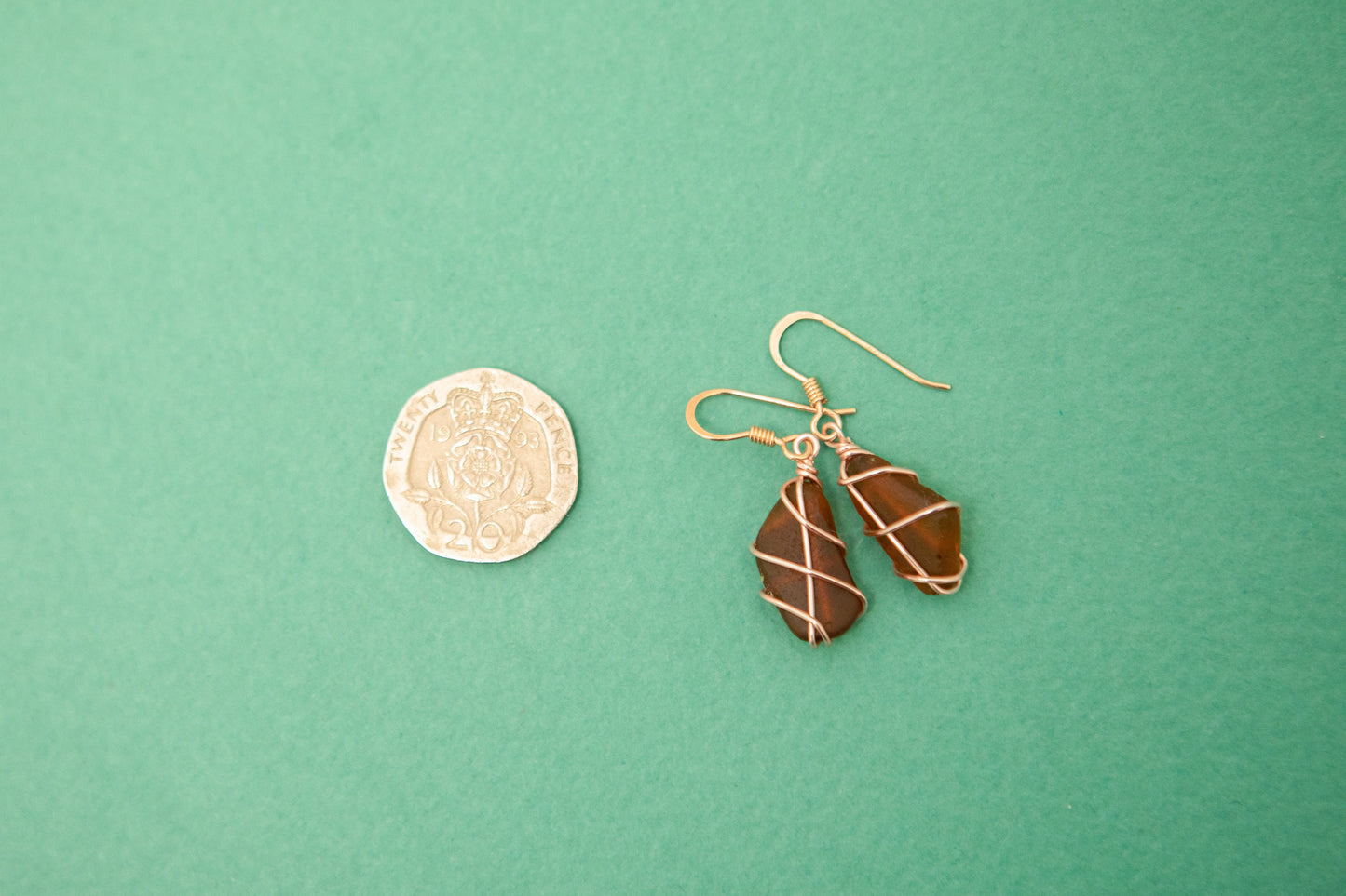 Classic rose gold earrings - Brown