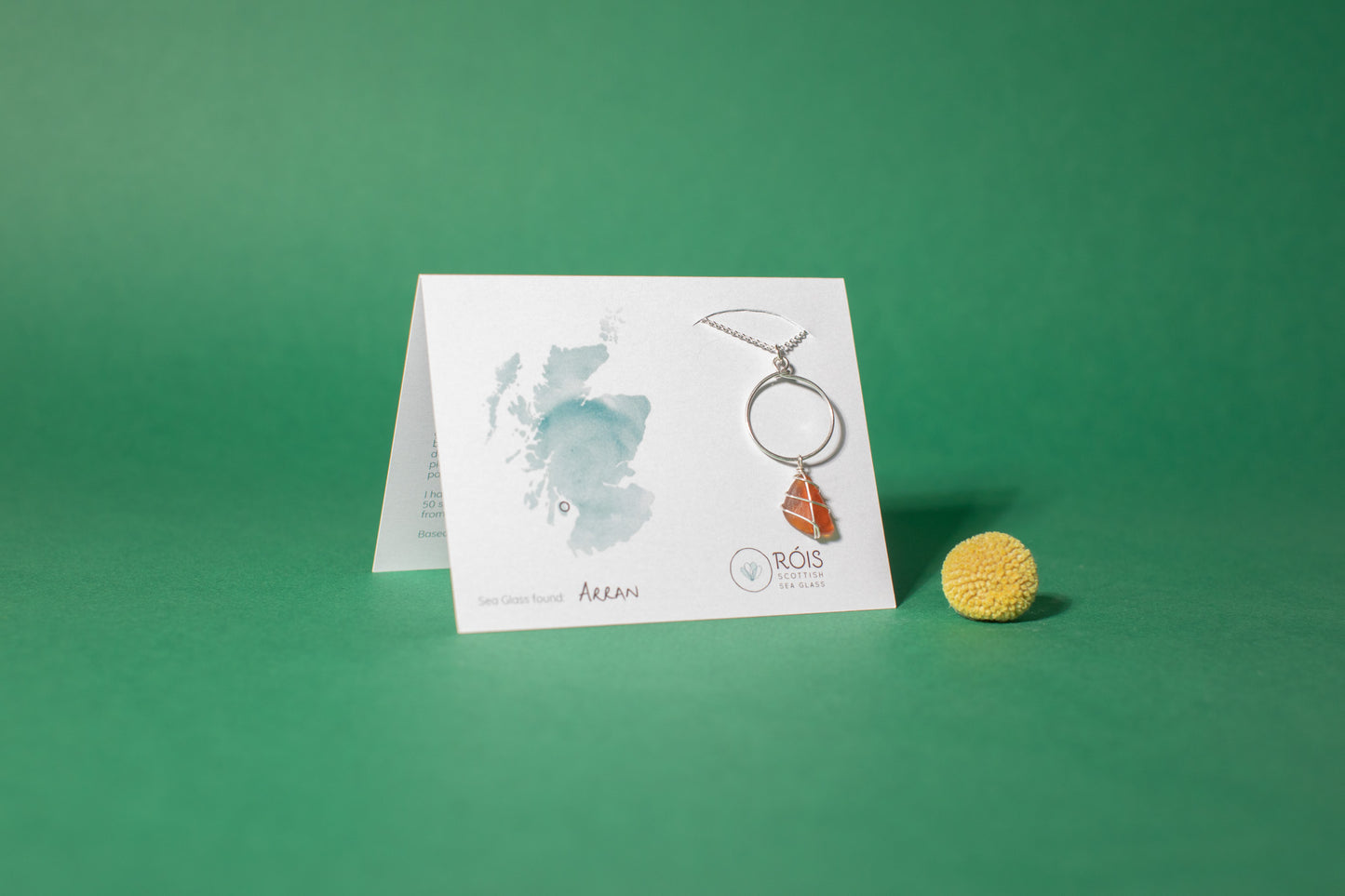 Lillie Hoop Necklace in Silver & Amber