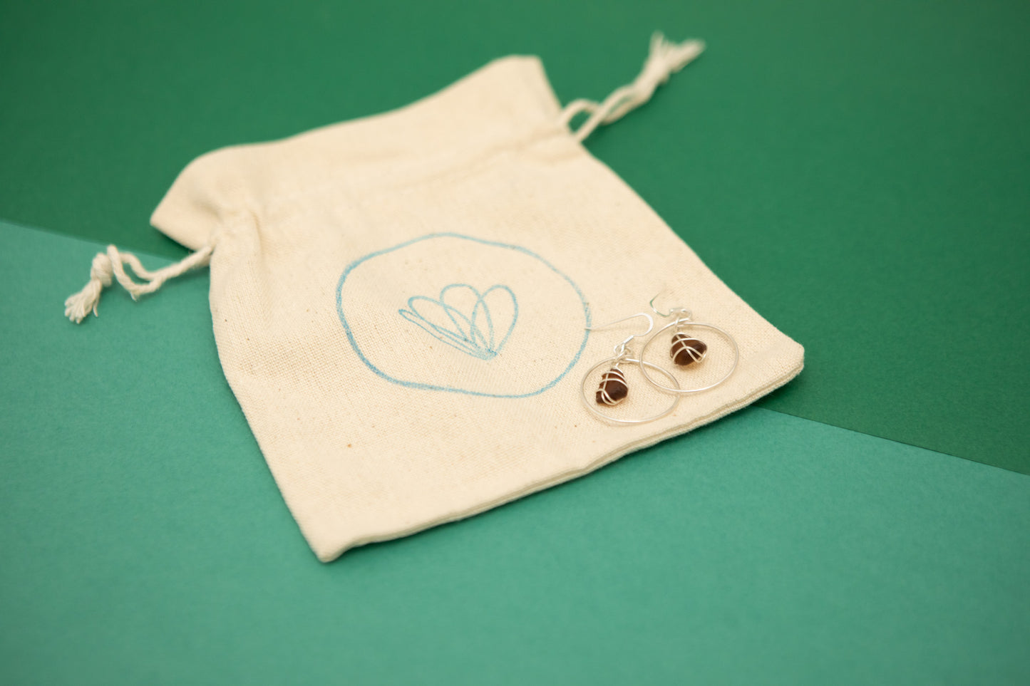 Jennie Hoops in Silver & Amber