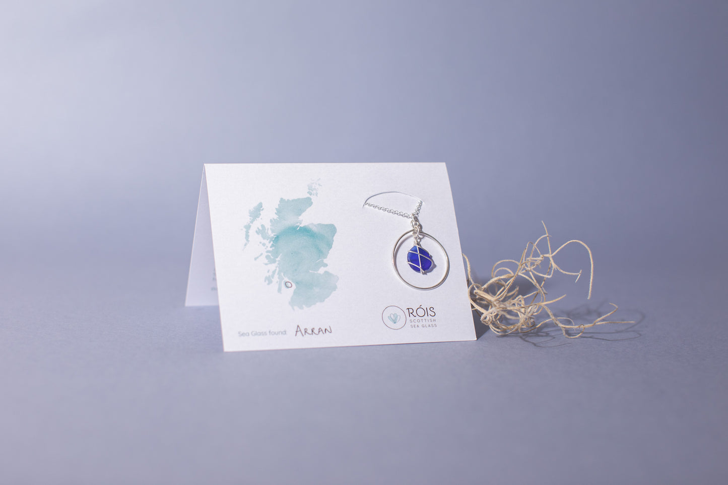 Jennie Hoop Necklace in Silver & Cobalt Blue