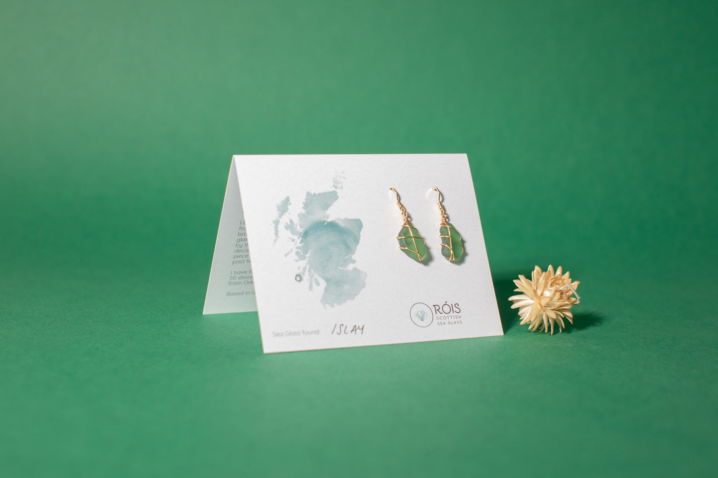 Classic gold earrings - Dark Green