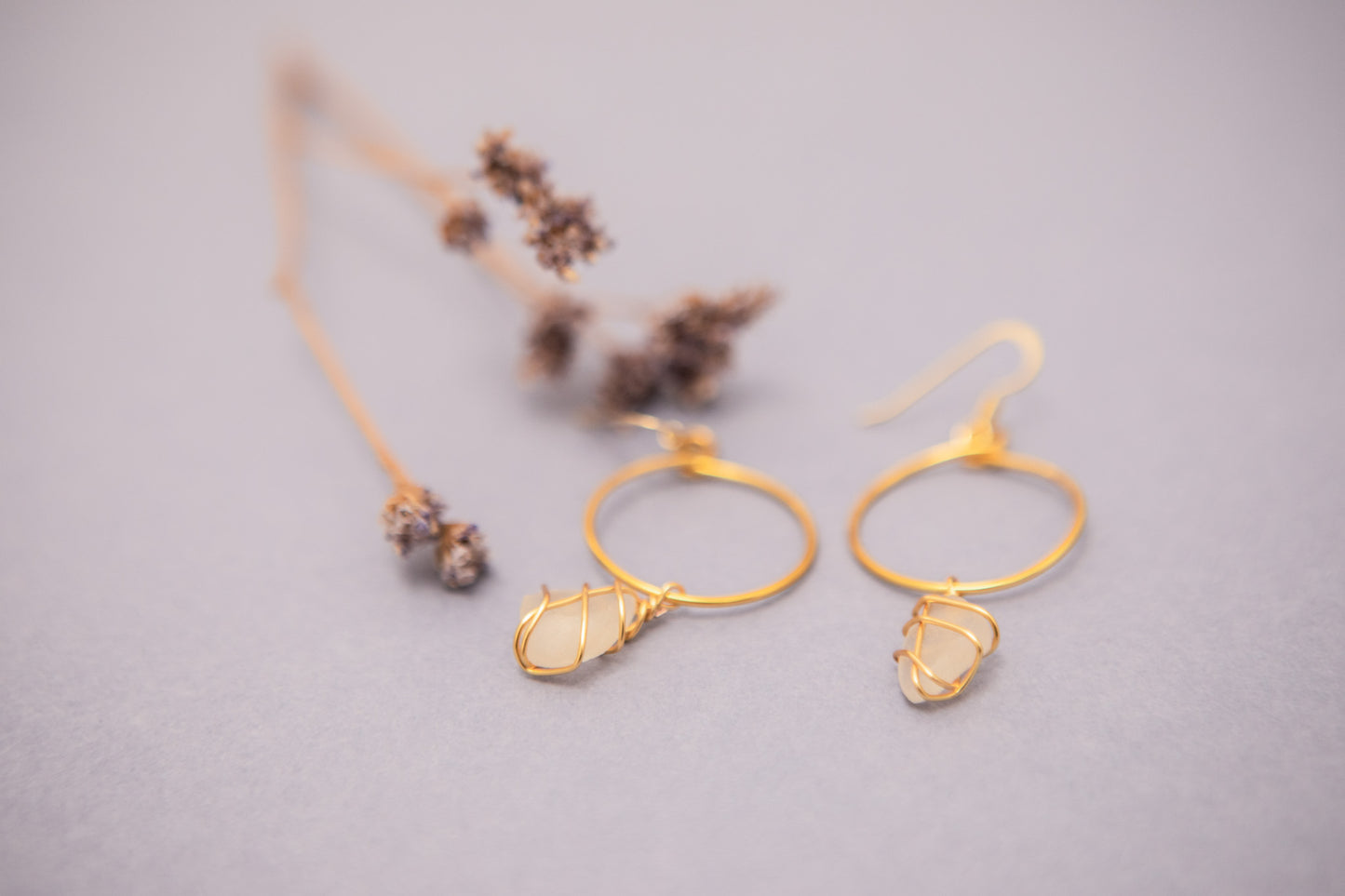 Lillie Hoops in Gold & White