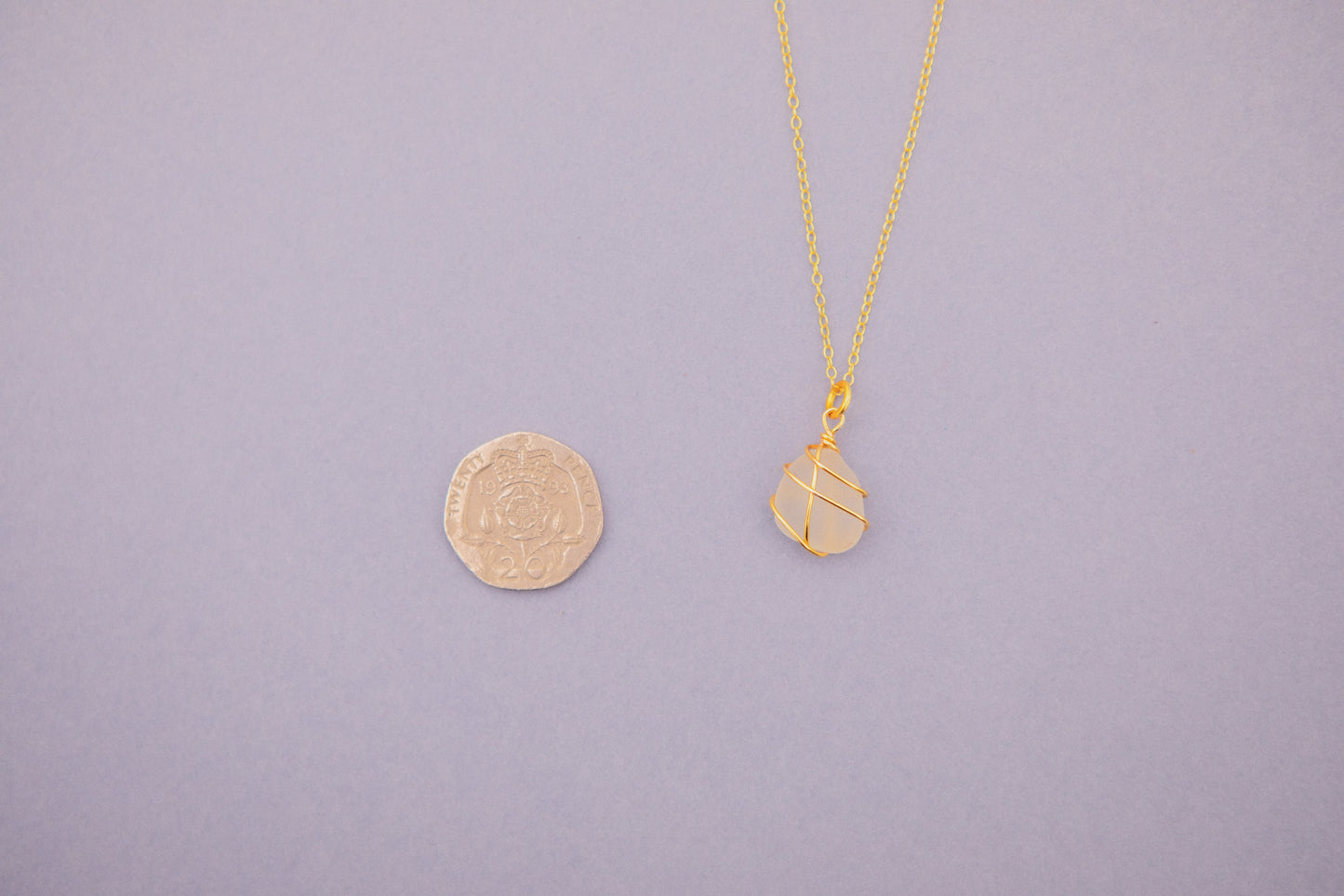 Classic Gold Necklace - Frosted White