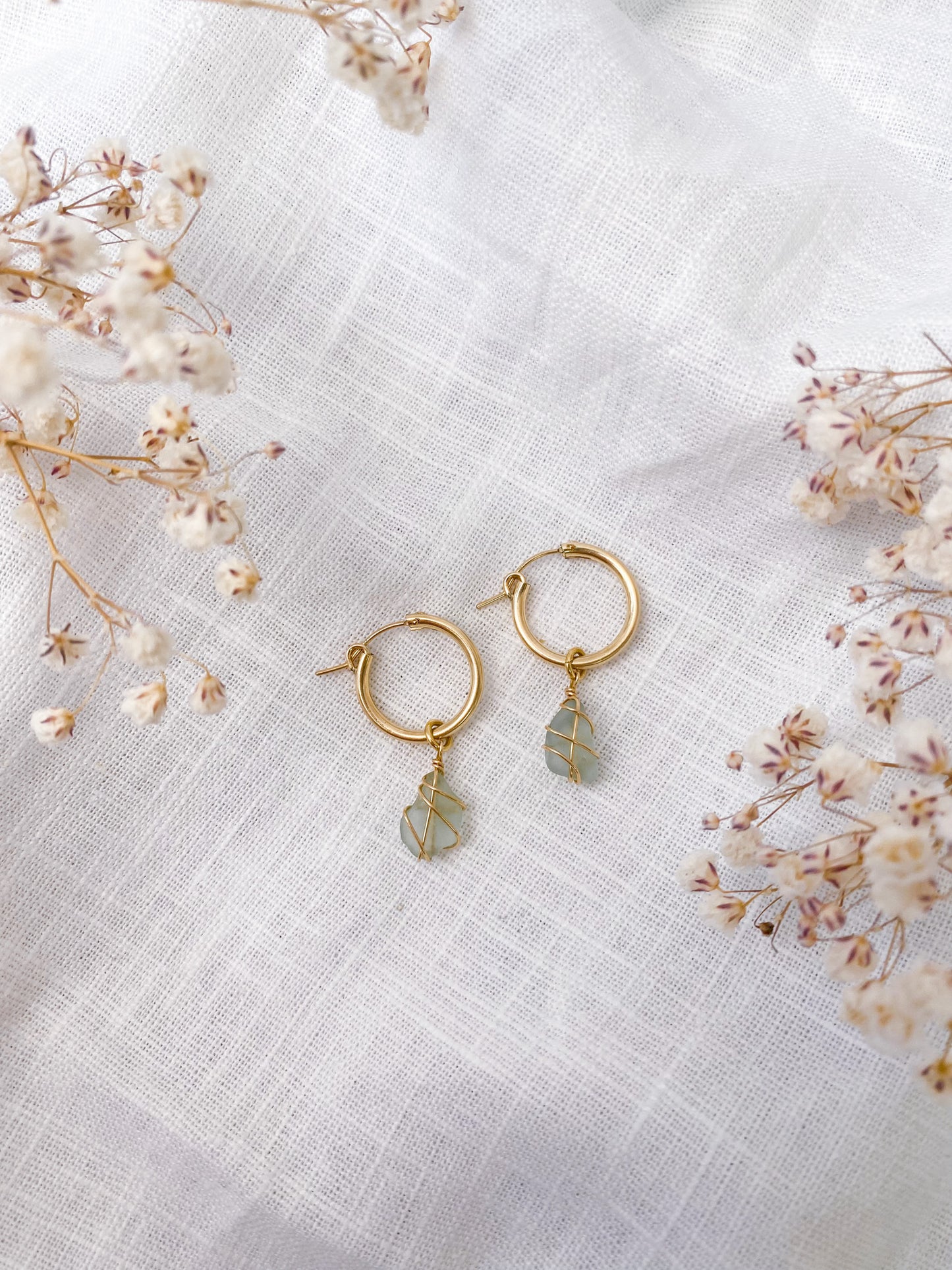 Leone Hoops in Gold Filled & Light Blue