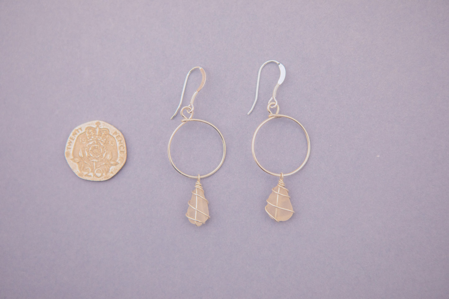 Lillie Hoops in Silver & White