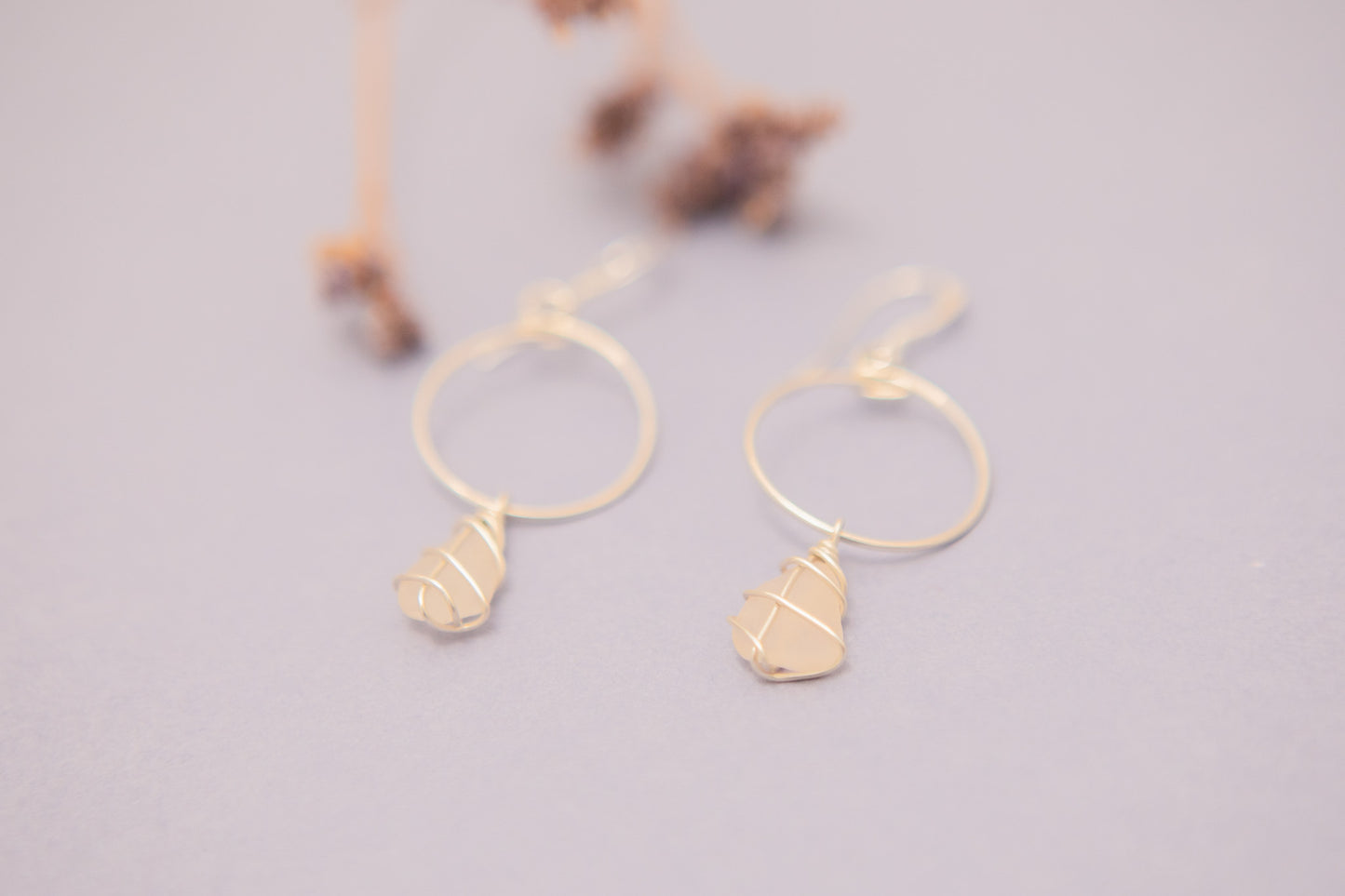 Lillie Hoops in Silver & White