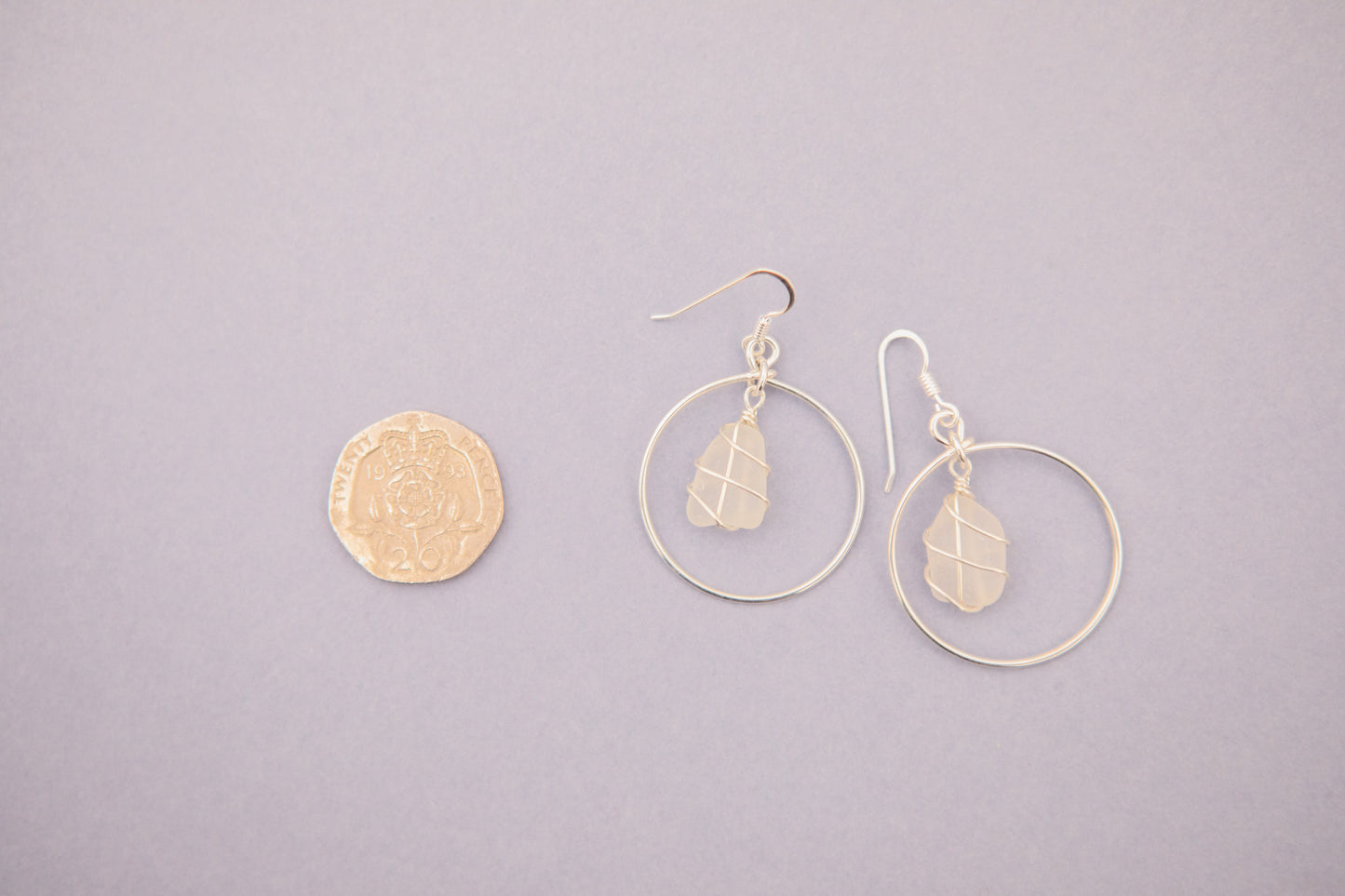 Jennie Hoops in Silver & White