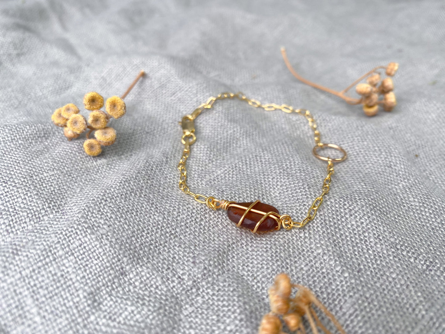 Eilidh Bracelet in Gold & Amber