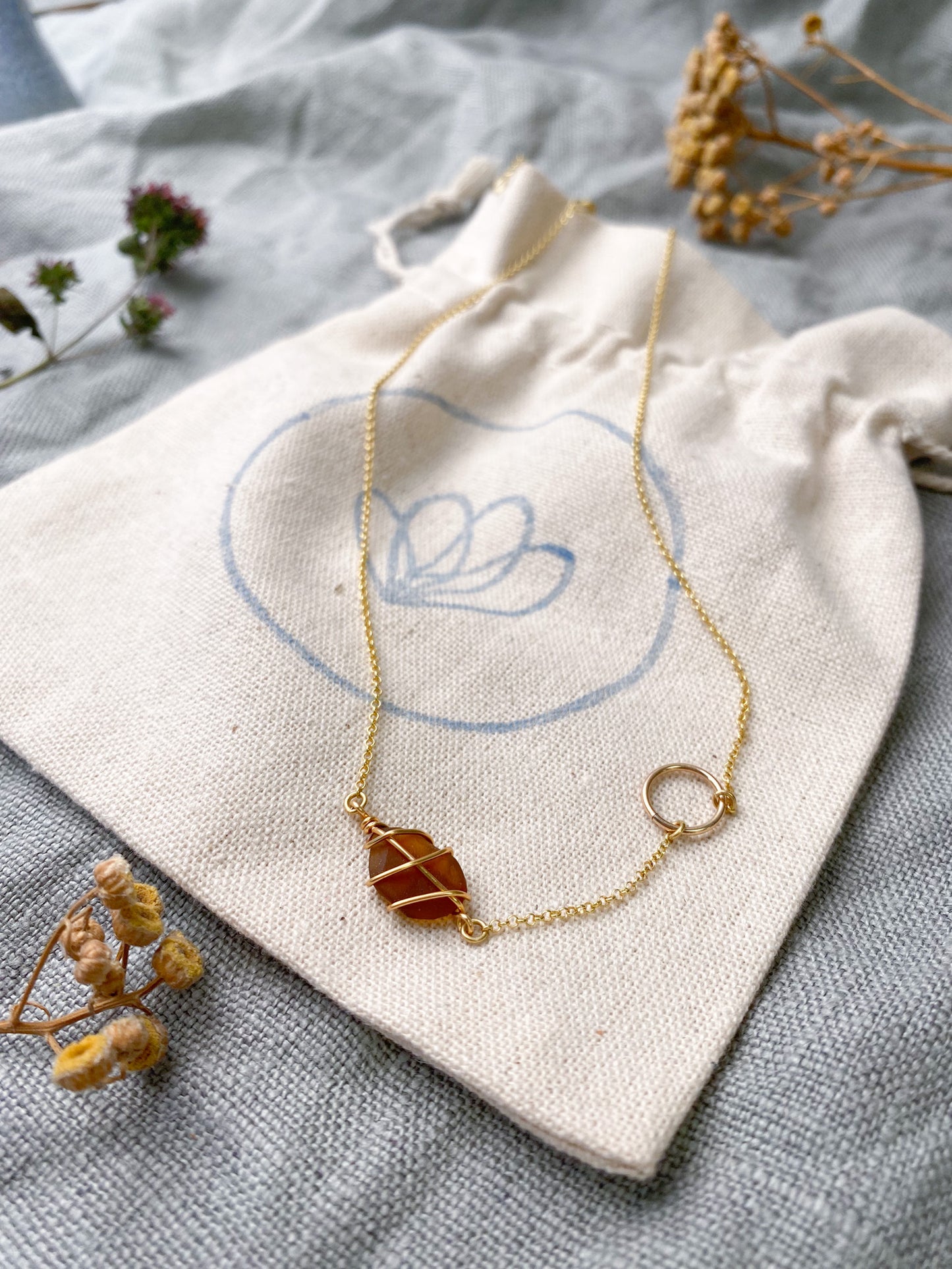 Eilidh Necklace in Gold & Amber