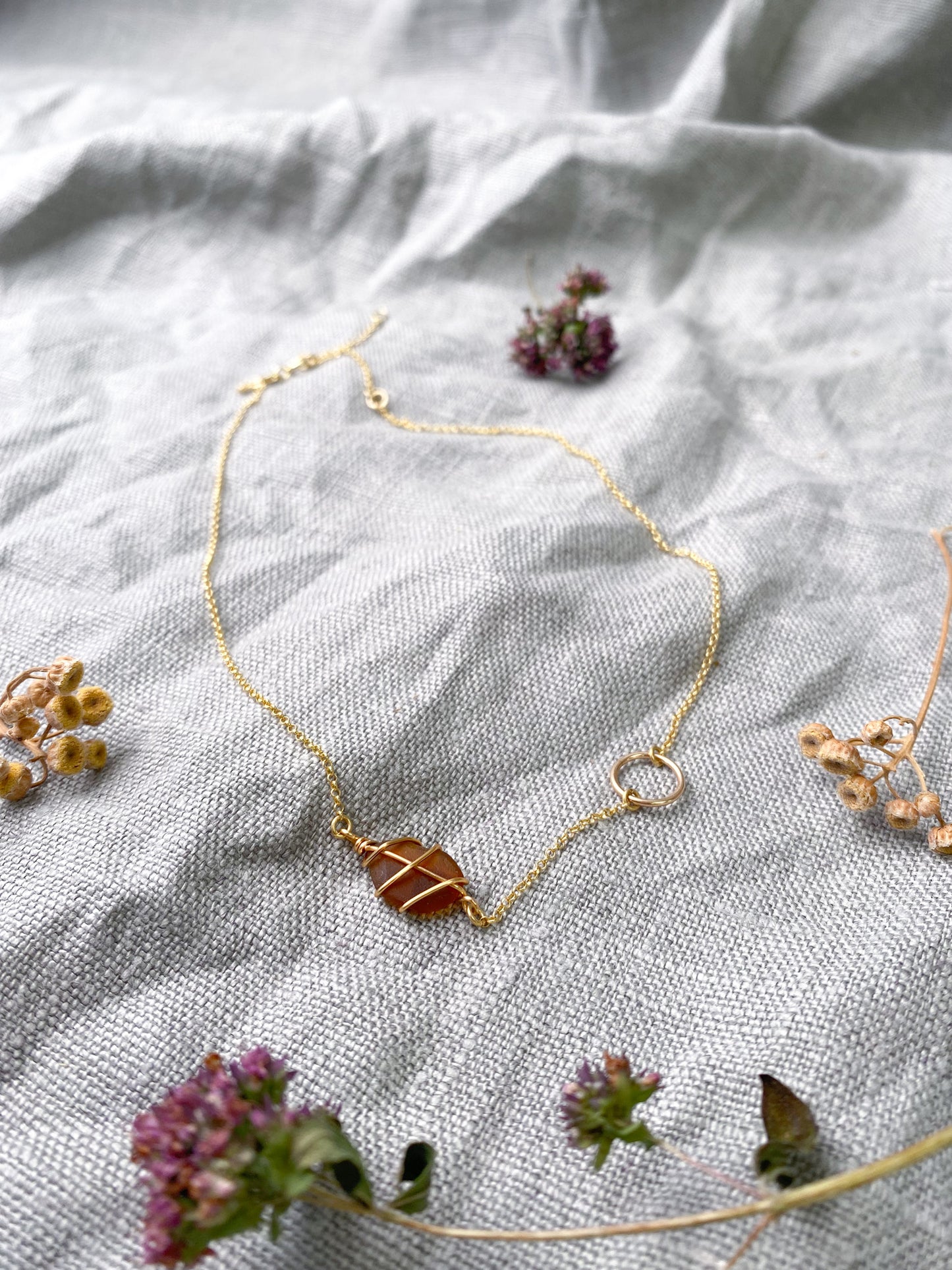 Eilidh Necklace in Gold & Amber