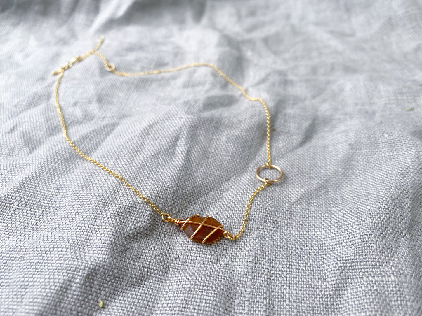 Eilidh Necklace in Gold & Amber