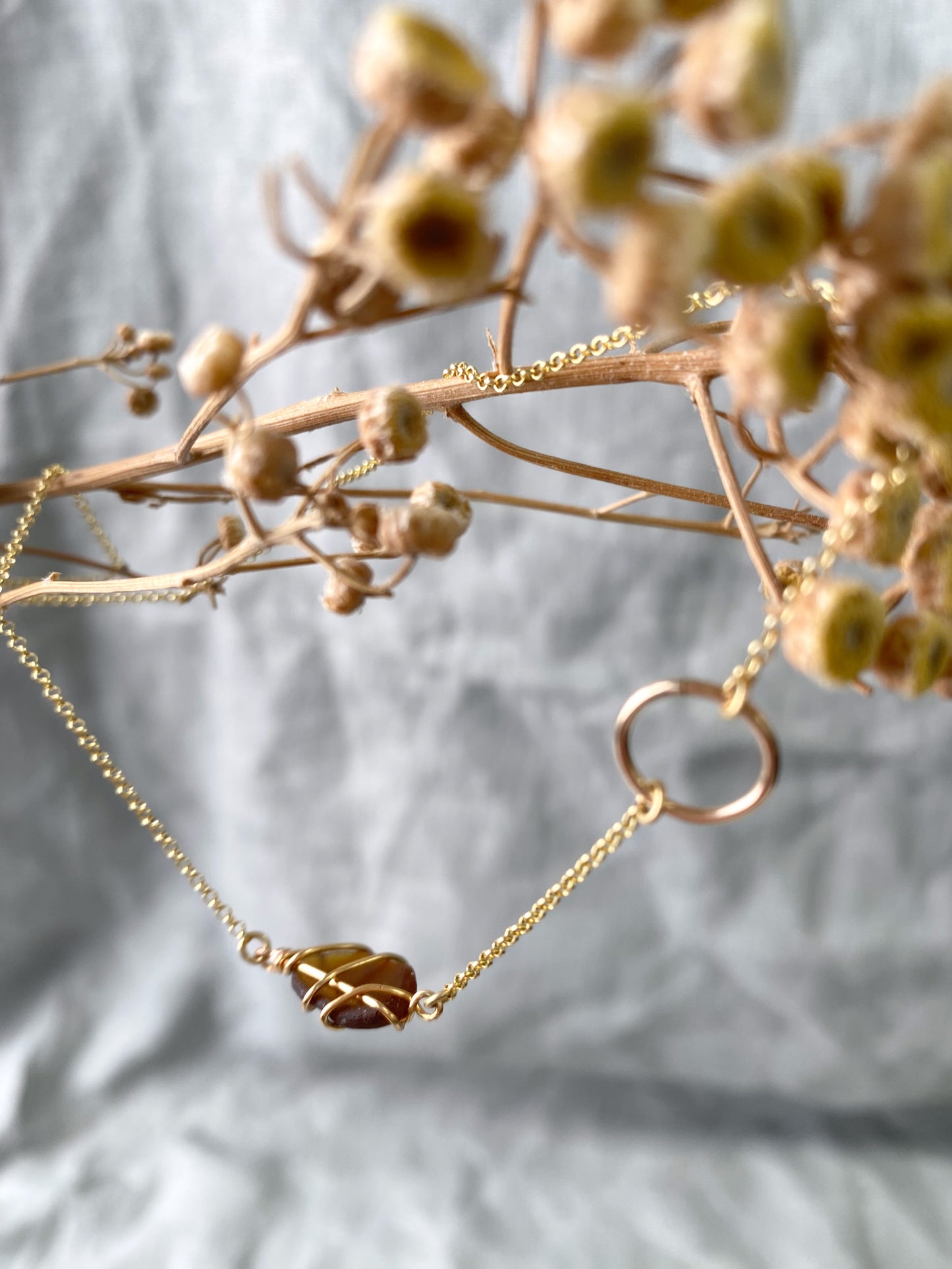 Eilidh Necklace in Gold & Amber