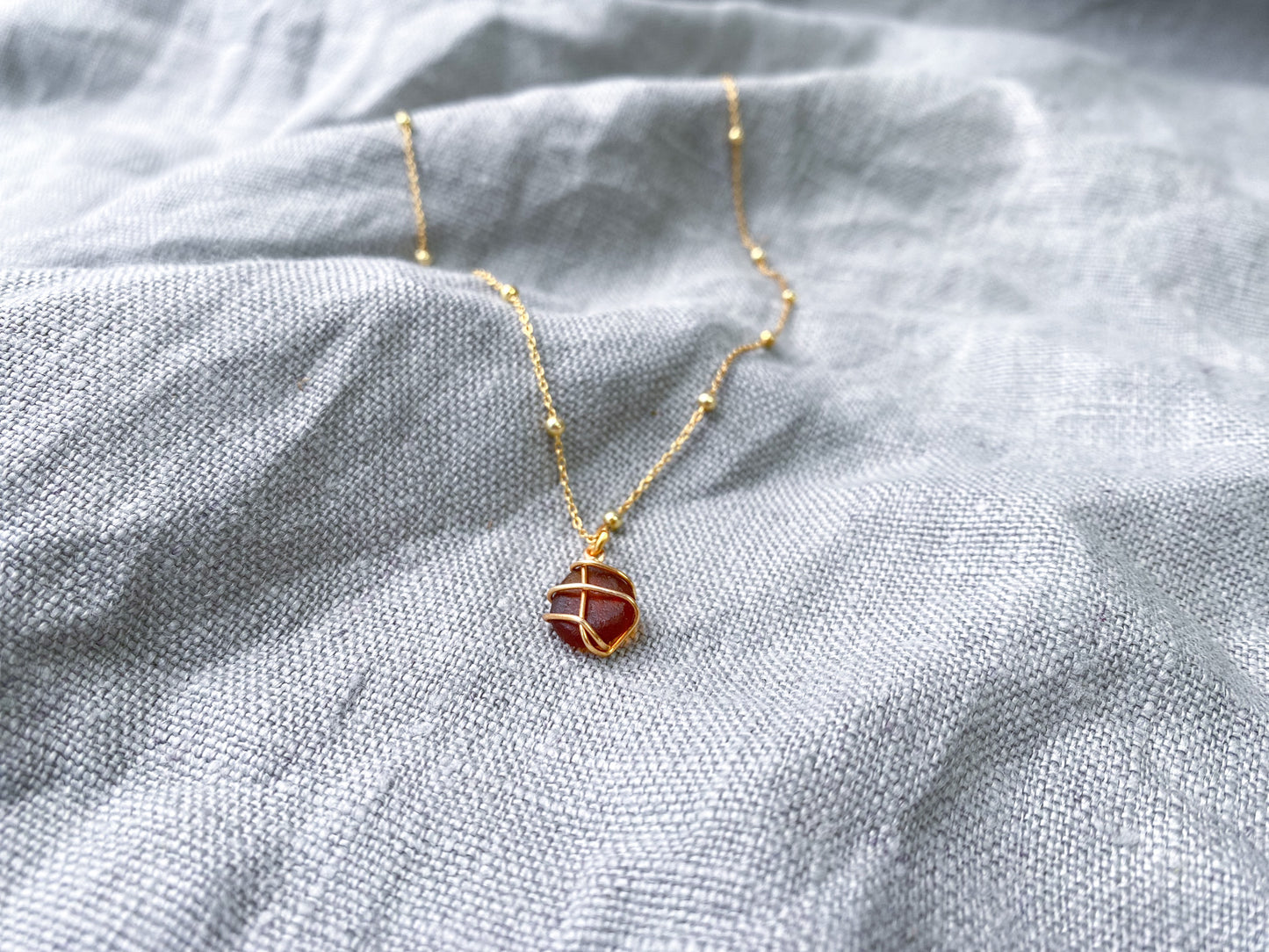 Eleanor Necklace in Gold & Amber