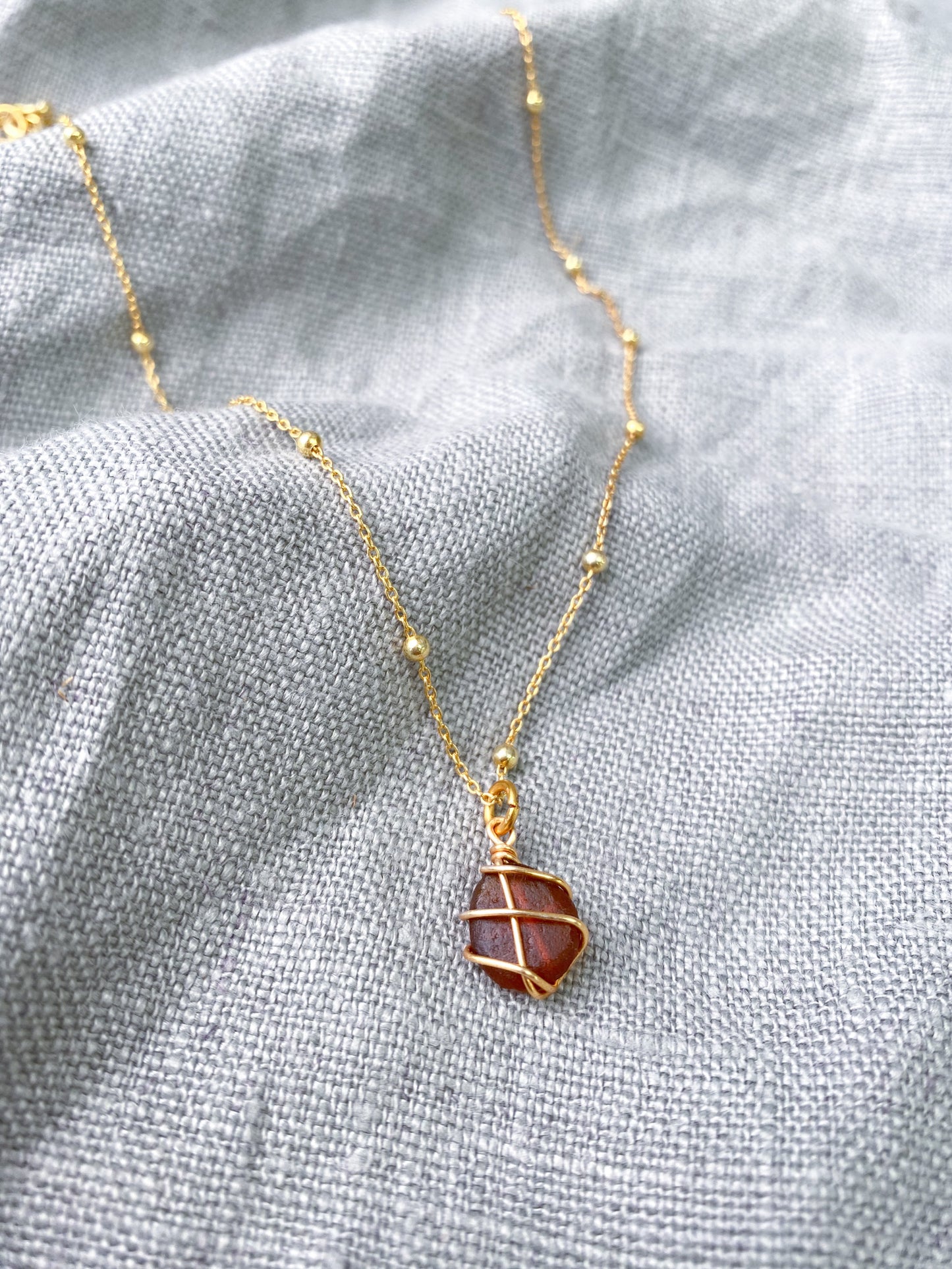 Eleanor Necklace in Gold & Amber