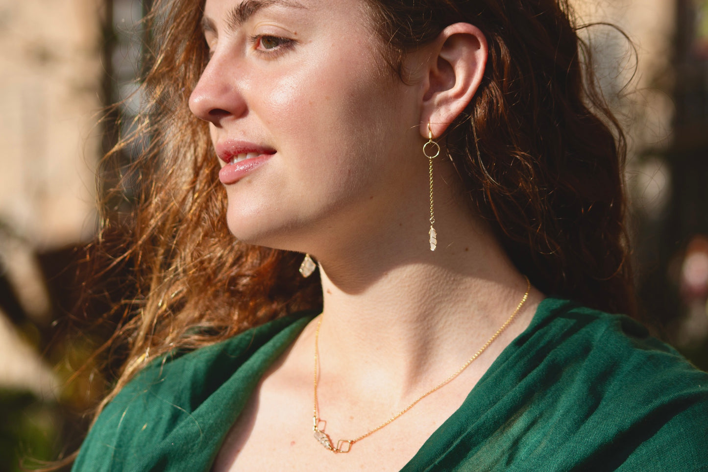 Xanthe Necklace in Gold Vermeil & White