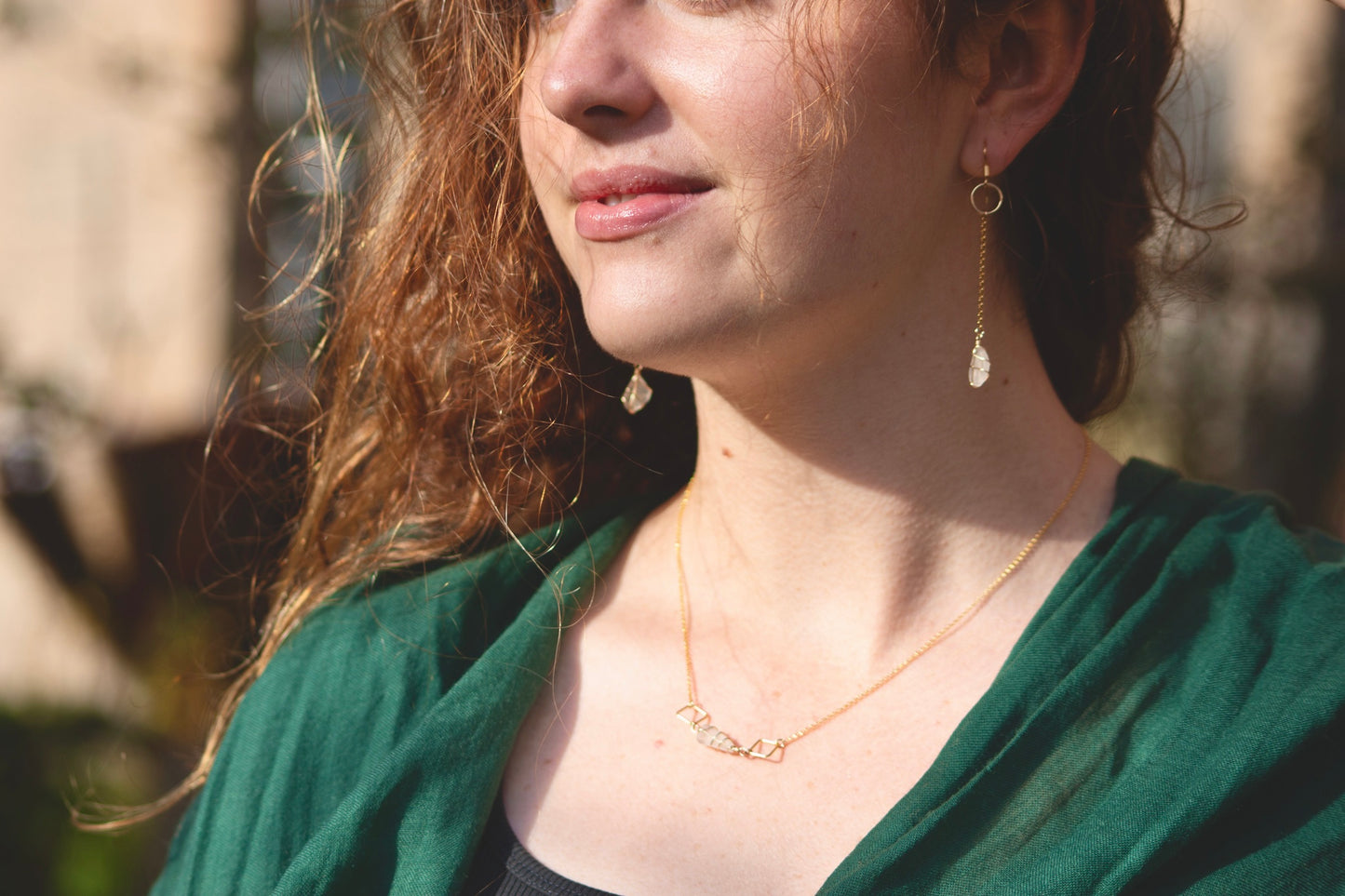 Xanthe Necklace in Gold Vermeil & White