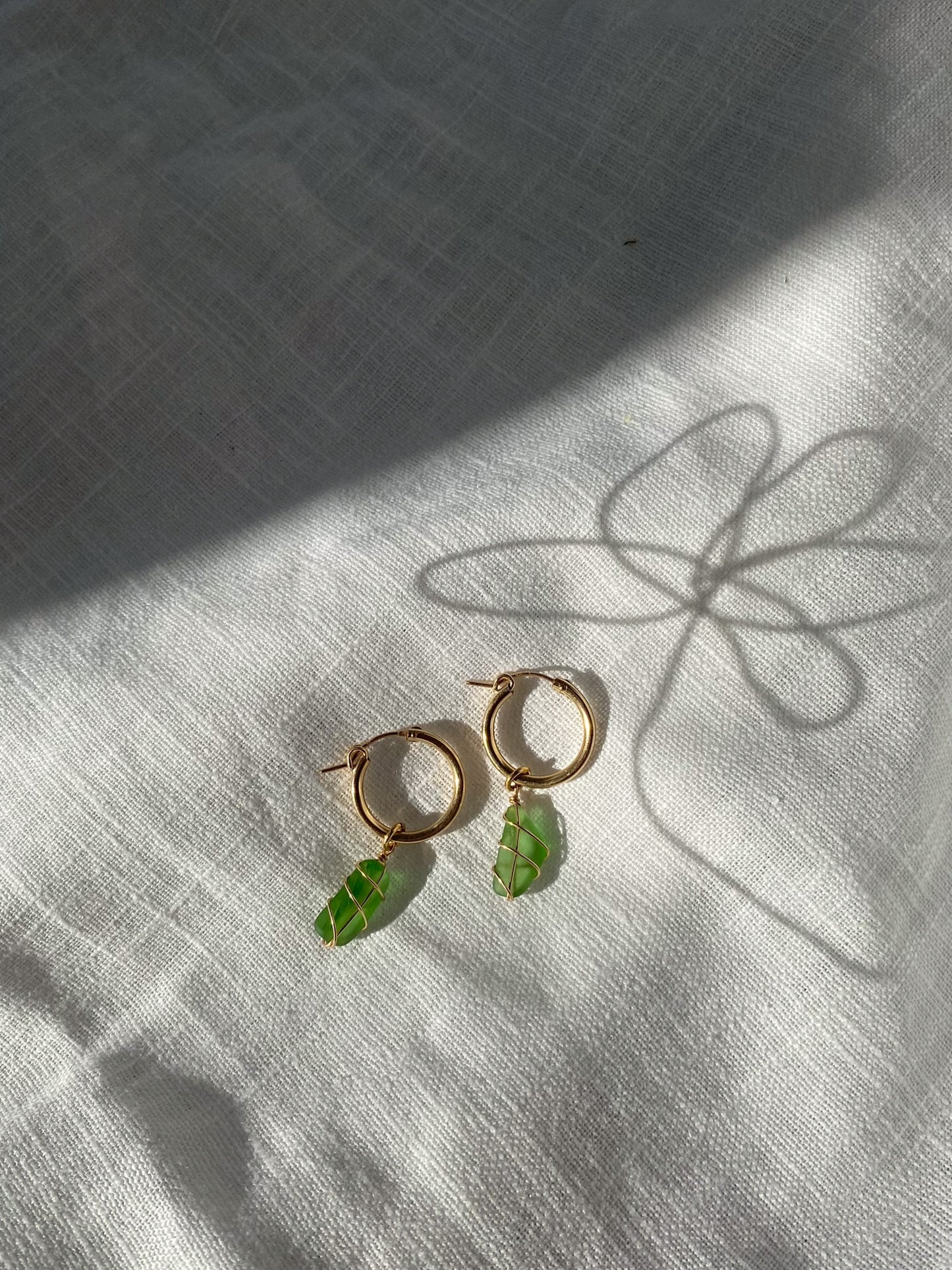 Leone Hoops in Gold Filled & Bright Green