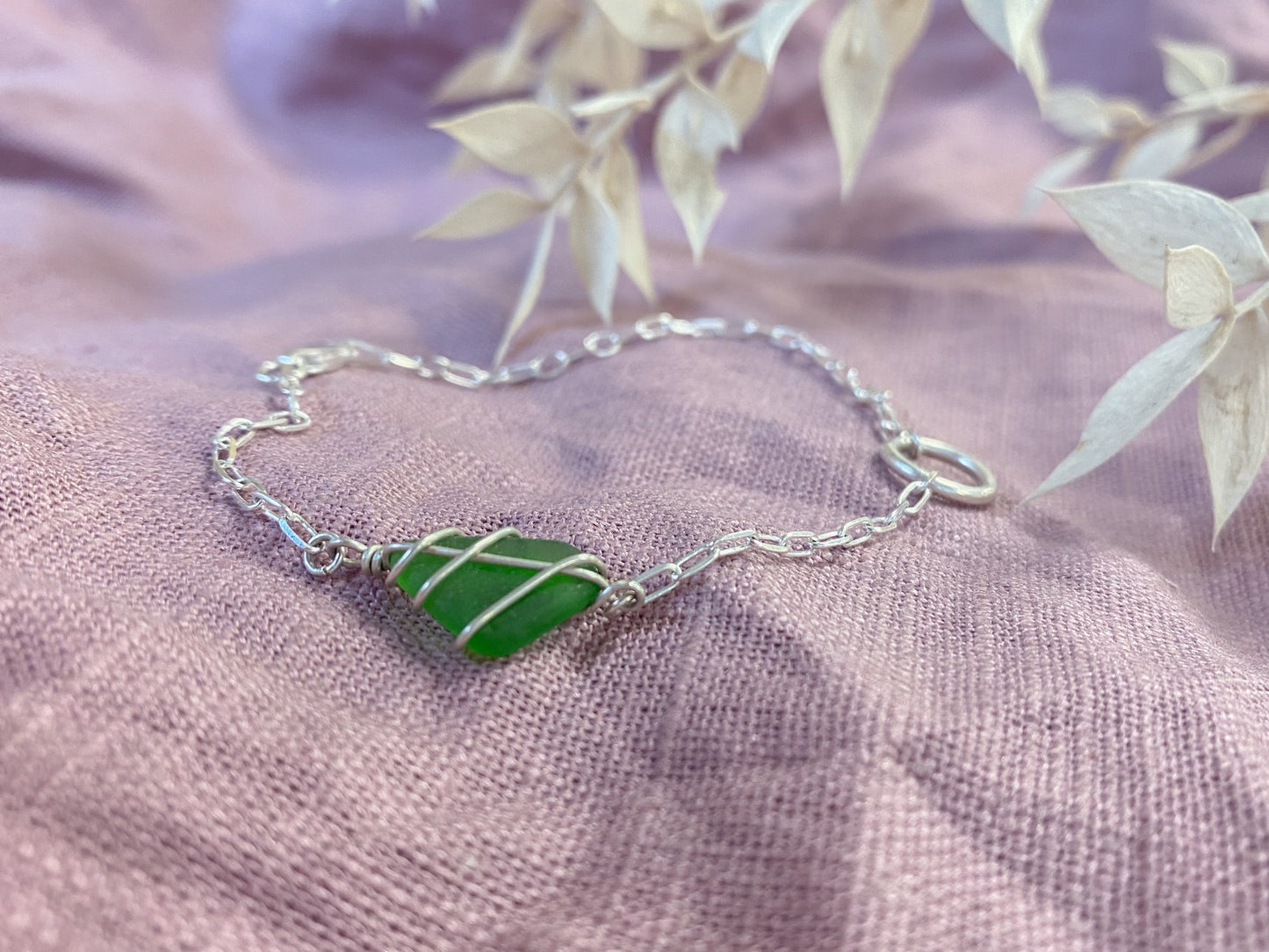 Eilidh Bracelet in Silver & Bright Green