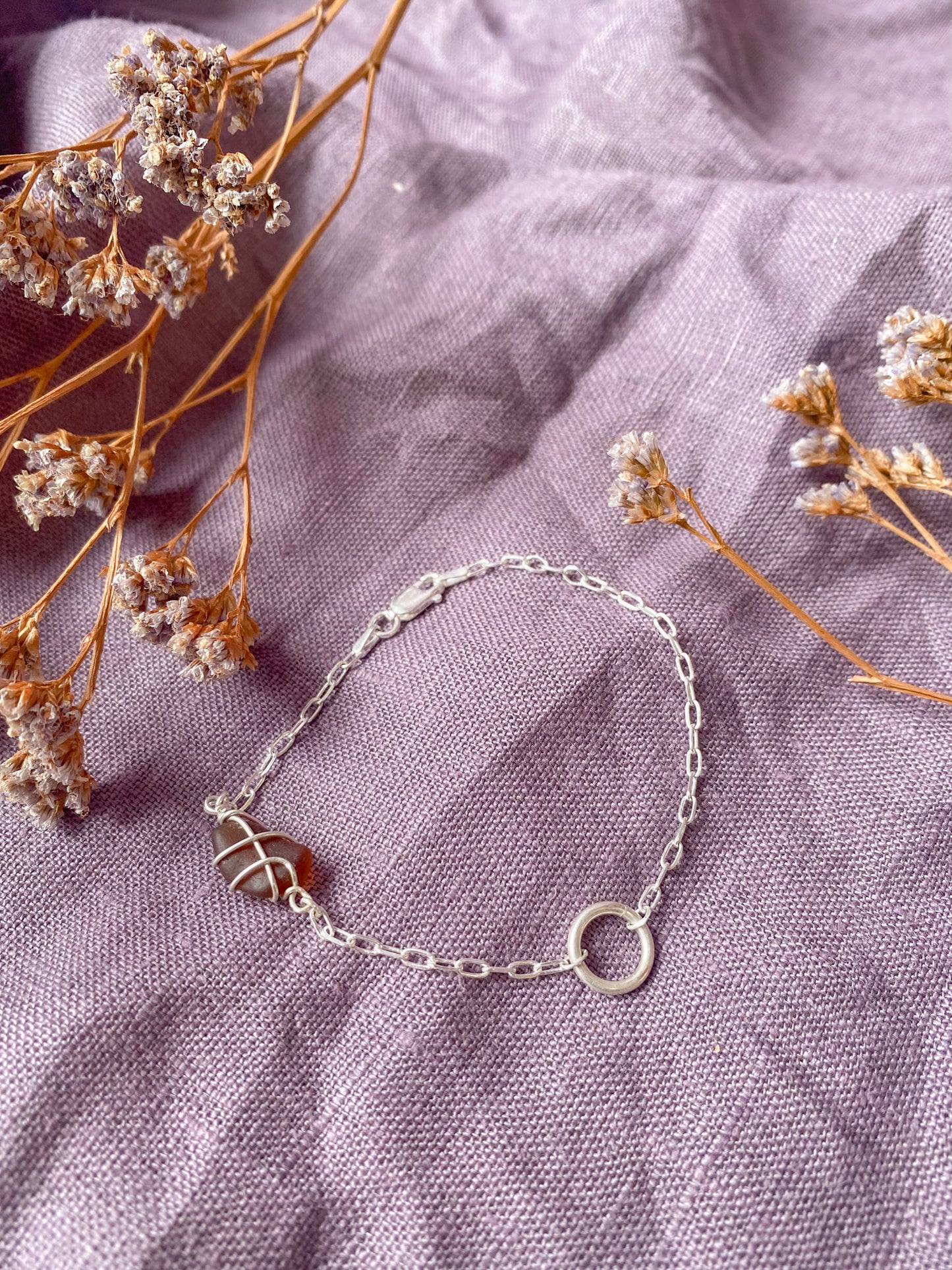Eilidh Bracelet in Silver & Amber