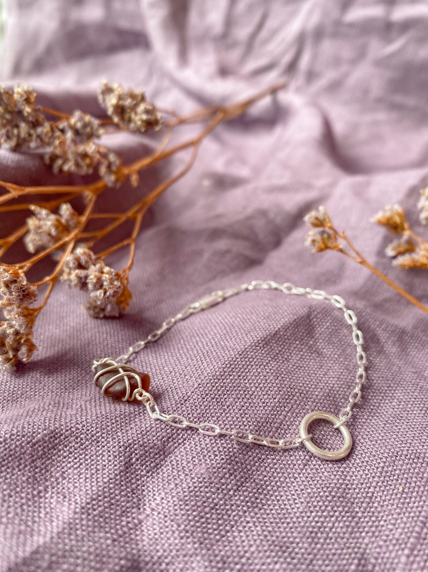 Eilidh Bracelet in Silver & Amber