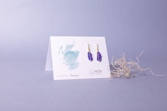 Classic gold earrings - Cobalt Blue