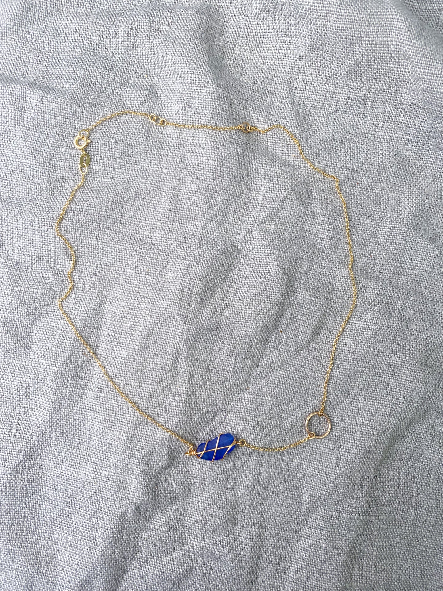 Eilidh Necklace in Gold & Cobalt Blue