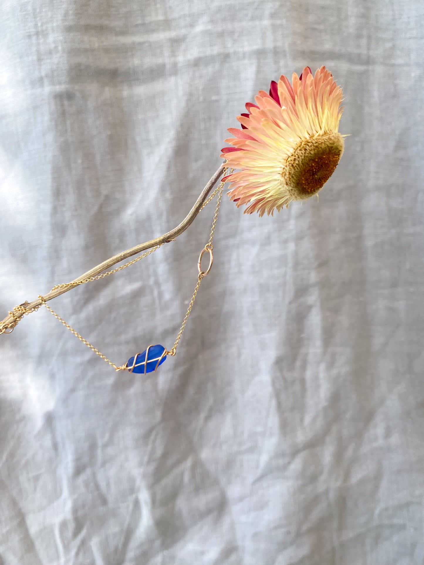 Eilidh Necklace in Gold & Cobalt Blue