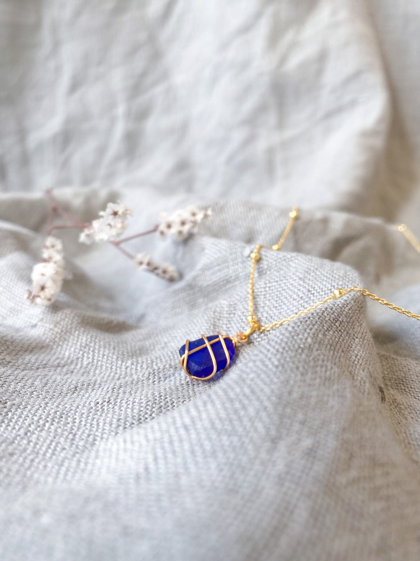 Eleanor Necklace in Gold & Cobalt Blue