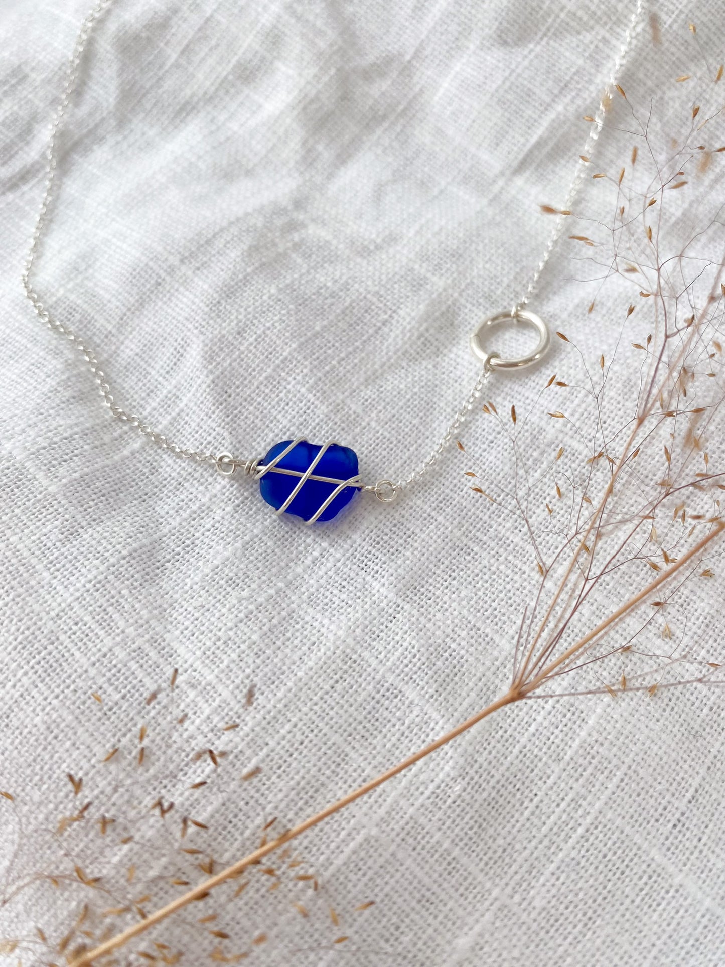 Eilidh Necklace in Silver & Cobalt Blue