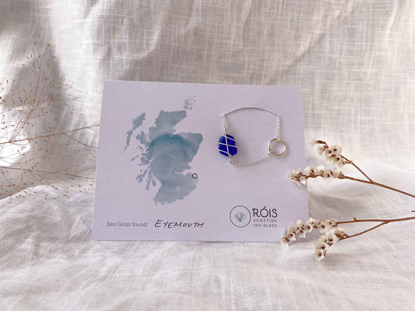 Eilidh Necklace in Silver & Cobalt Blue