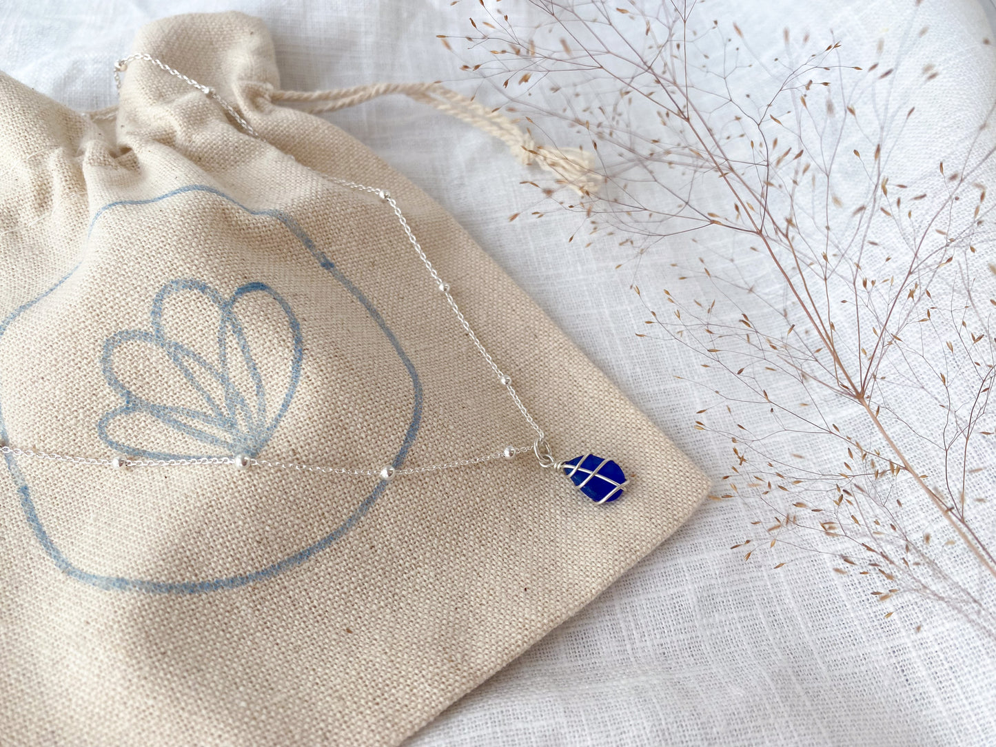 Eleanor Necklace in Silver & Cobalt Blue